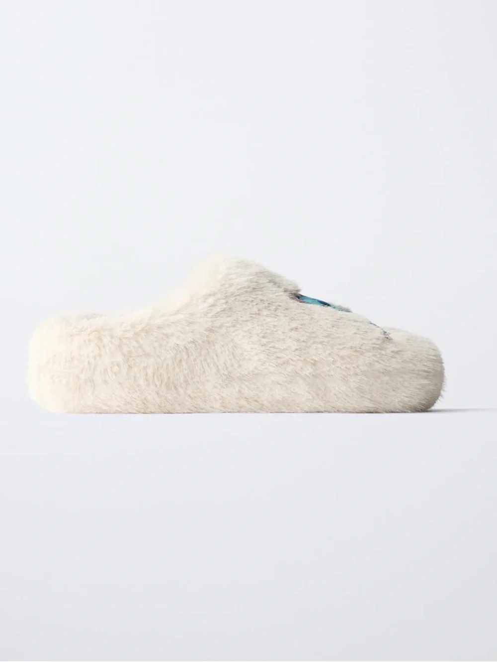 NWT Zara Kids Faux Fur LILO & STITCH DISNEY SLIPPERS OFF WHITE Size 2